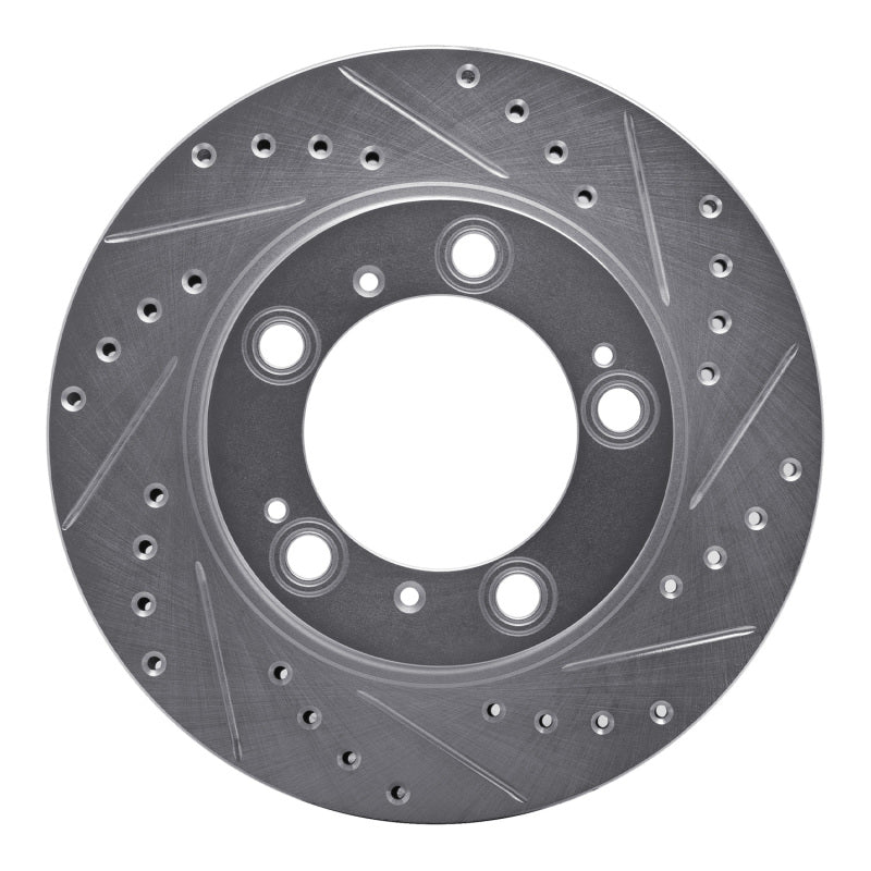R1 Concepts 97-04 Porsche Boxster Rear Right Drilled & Slotted Silver Brake Rotor