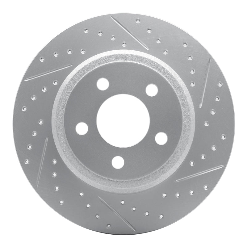 R1 Concepts 05-13 Audi A3 Rear Right Drilled & Slotted Geo-Carbon Rotor