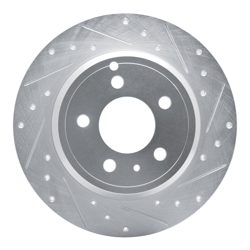 R1 Concepts 96-04 Volvo C70 Rear Right Drilled & Slotted Silver Brake Rotor