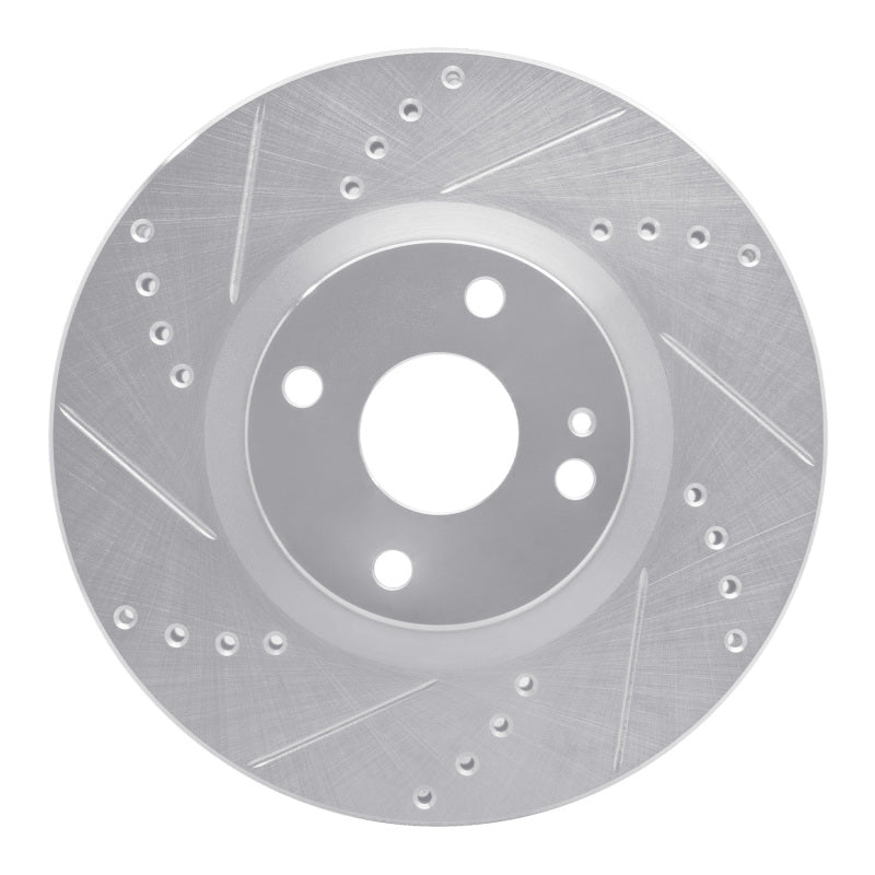 R1 Concepts 2016-2025 Fiat 124 Spider Front Left Drilled & Slotted Silver Brake Rotor