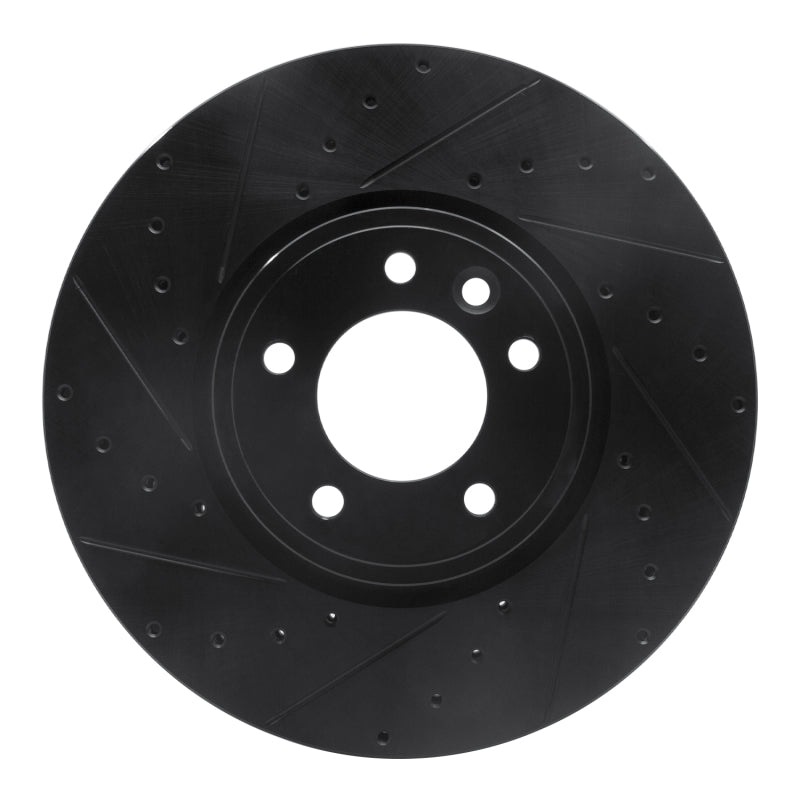 R1 Concepts 18-20 Land Rover Range Rover Front Left Drilled & Slotted Black Brake Rotor
