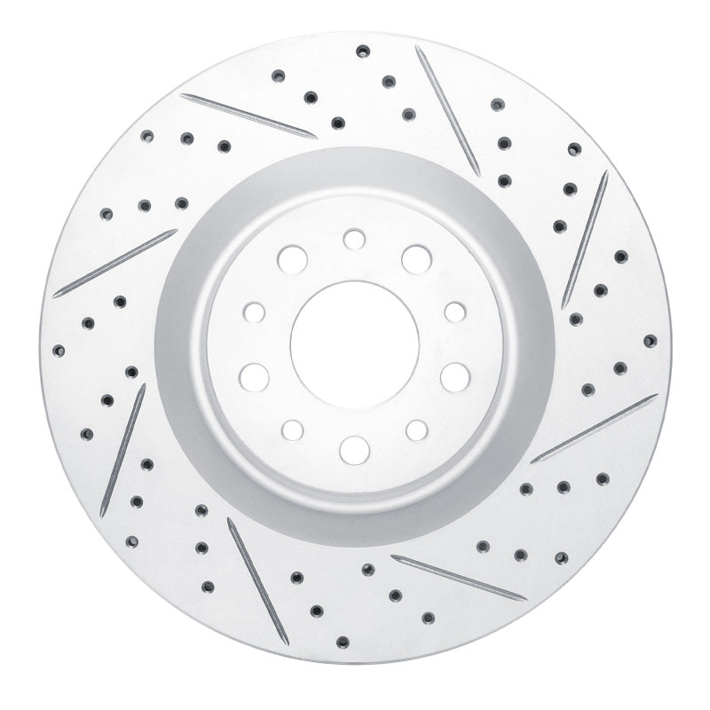 R1 Concepts 14-19 Fiat 500L Front Right Drilled & Slotted Geo-Carbon Rotor