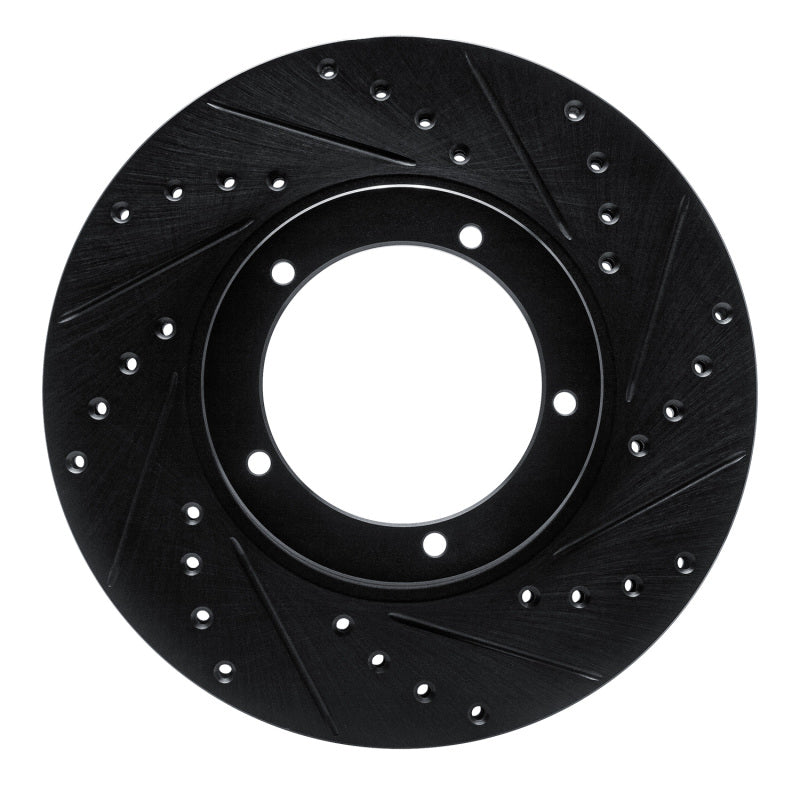 R1 Concepts 67-88 Porsche 911 Front Right Drilled & Slotted Black Brake Rotor