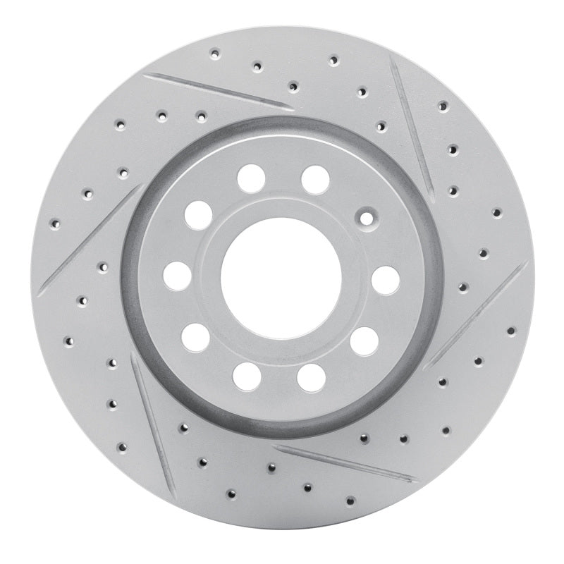R1 Concepts 05-15 Volkswagen Jetta Sedan Front Right Drilled & Slotted Geo-Carbon Rotor