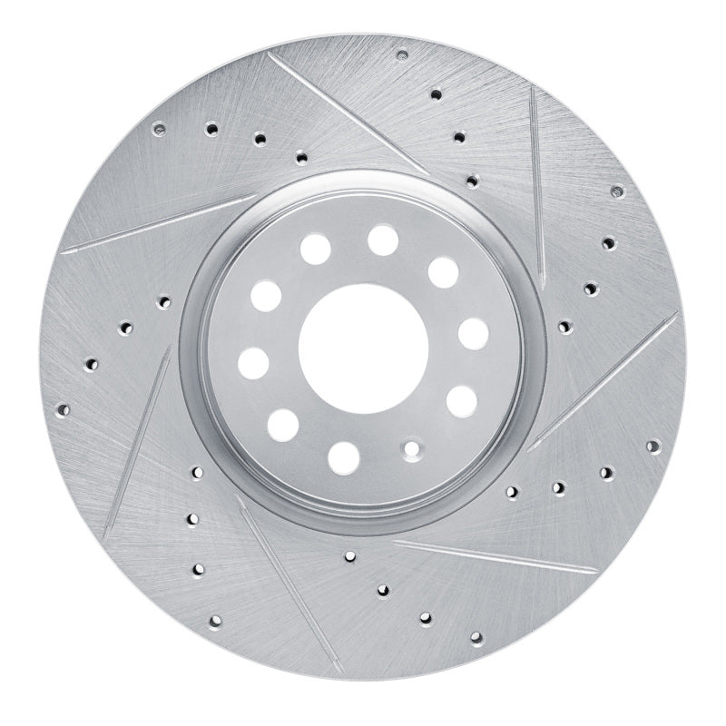 R1 Concepts 18-25 Volkswagen ATLAS Front Right Drilled & Slotted Silver Brake Rotor
