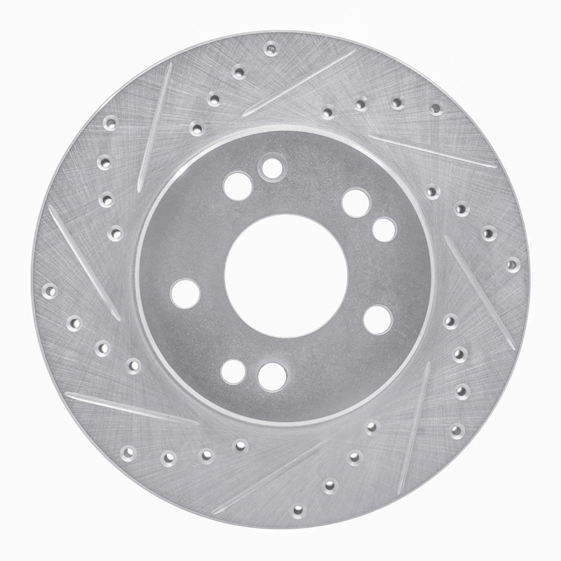 R1 Concepts 84-95 Mercedes-Benz 260E Front Left Drilled & Slotted Silver Brake Rotor