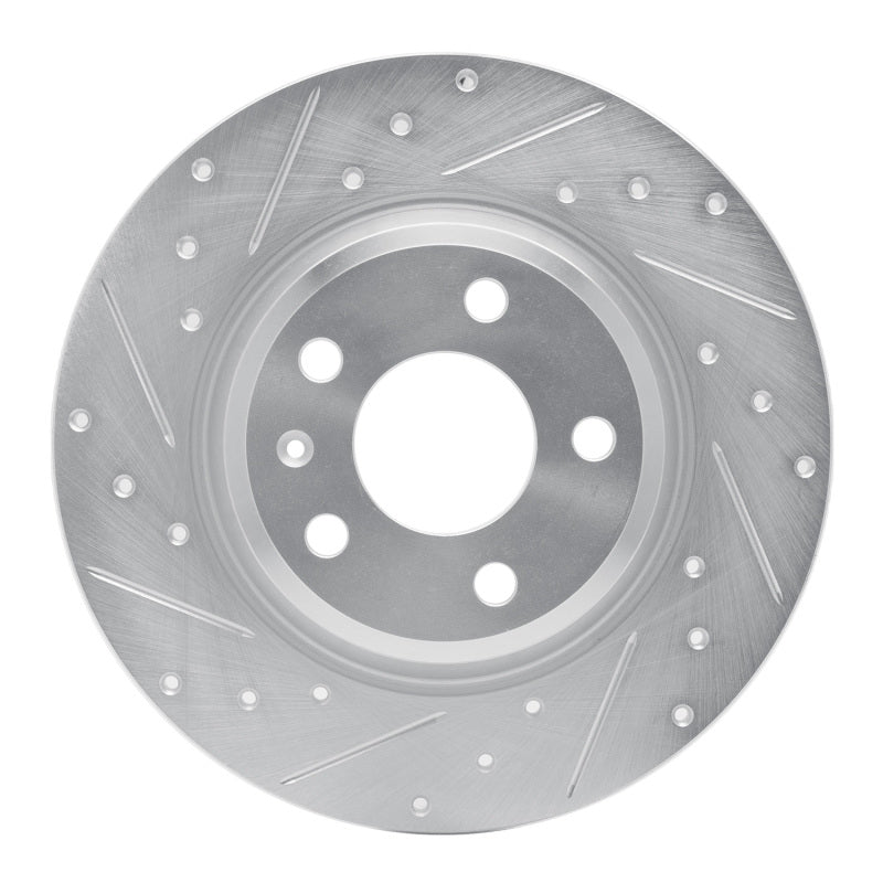 R1 Concepts 08-25 Audi Q5 (USA/Canada Excl Hybrid) Rear Left Drilled & Slotted Silver Brake Rotor