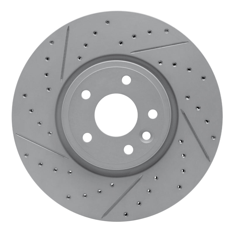 R1 Concepts 17-19 Jaguar Xe Front Left Drilled & Slotted Geo-Carbon Rotor