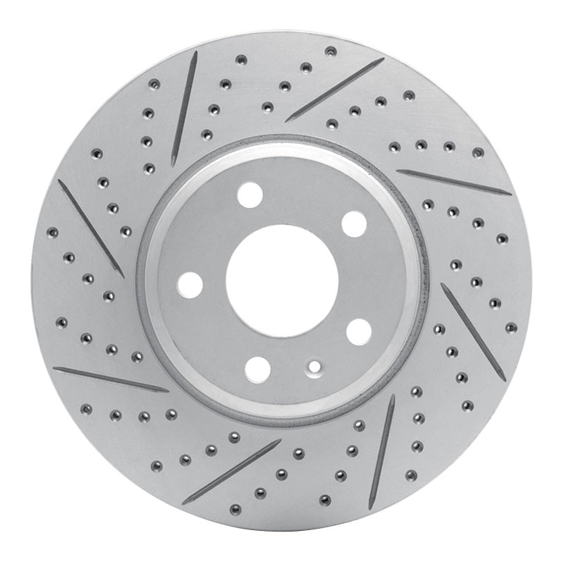 R1 Concepts 08-25 Audi A5 Front Left Drilled & Slotted Geo-Carbon Rotor