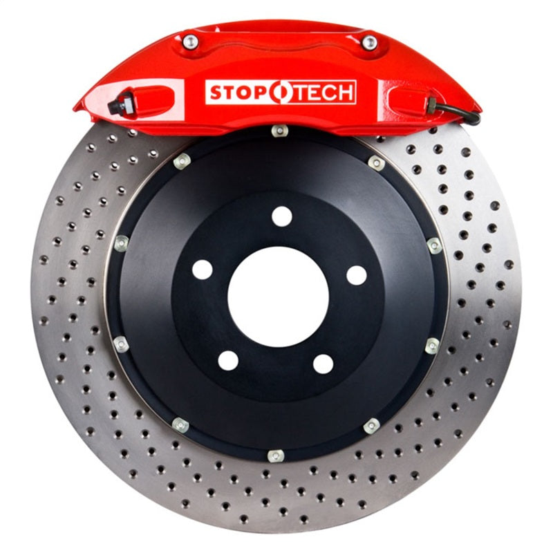 StopTech BBK 95-99 BMW M3 (E36) Rear 4 Piston 332x32 Red Drilled Rotors