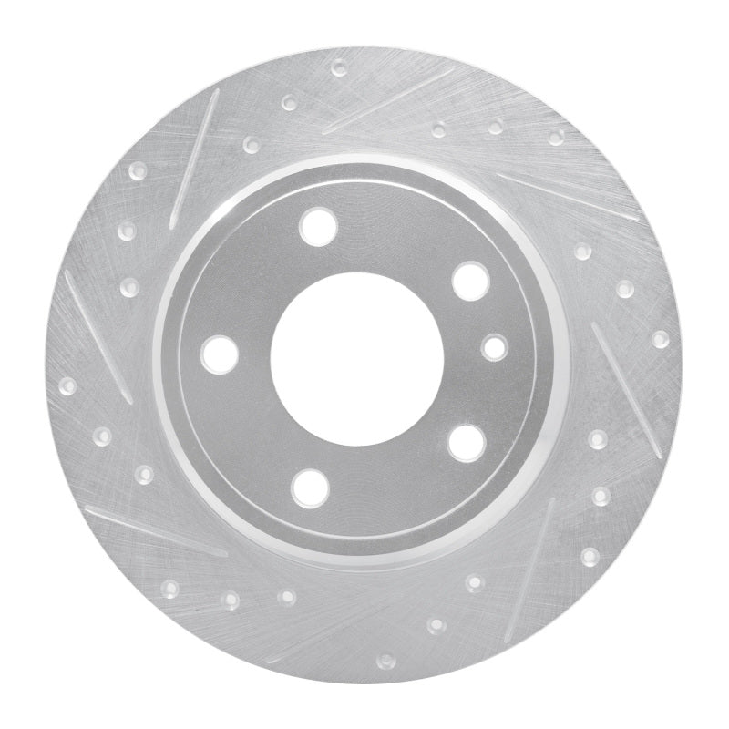 R1 Concepts 87-92 BMW 735I Rear Left Drilled & Slotted Silver Brake Rotor