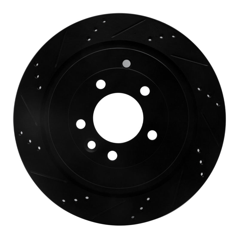R1 Concepts 05-16 Land Rover Discovery (Latin America) Rear Left Drilled & Slotted Black Brake Rotor