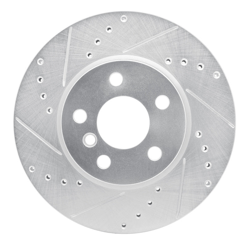 R1 Concepts 14-21 Mini Cooper (Excl Clubman) Front Left Drilled & Slotted Silver Brake Rotor