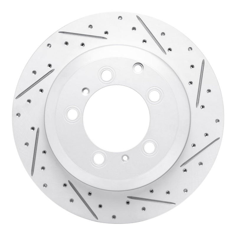 R1 Concepts 19-23 Porsche Cayenne Rear Right Drilled & Slotted Geo-Carbon Rotor