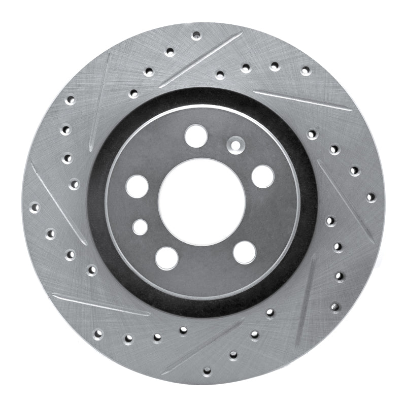 R1 Concepts 98-15 Volkswagen Golf Front Left Drilled & Slotted Silver Brake Rotor