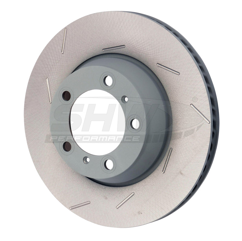 SHW Performance 11-16 Porsche Panamera 4 3.6L w/o Ceramic Brakes Left Rear Slotted MB Brake Rotor (971615601P)