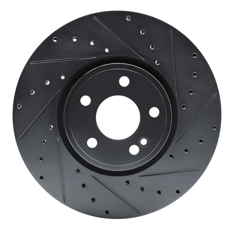 R1 Concepts 19-25 Mercedes-Benz EQB 250+ Front Right Drilled & Slotted Black Brake Rotor