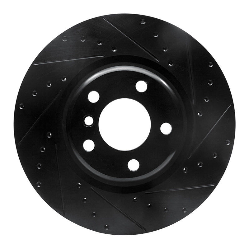 R1 Concepts 12-20 BMW M240I Coupe & Convertible Rear Right Drilled & Slotted Black Brake Rotor