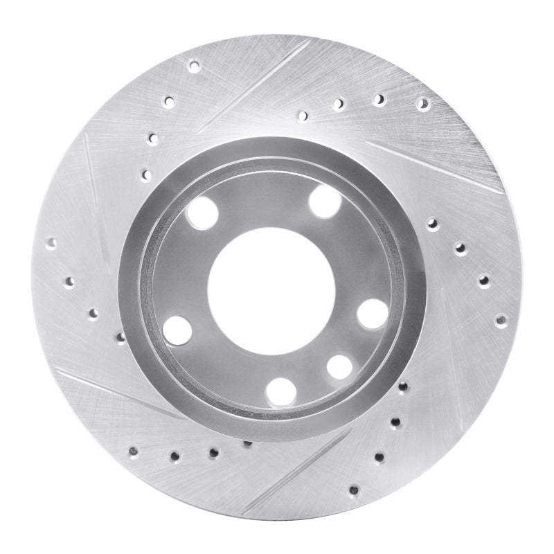 R1 Concepts 92-95 Volkswagen EuroVan Front Left Drilled & Slotted Silver Brake Rotor
