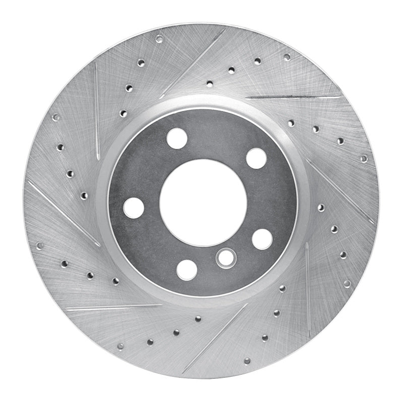 R1 Concepts 11-18 BMW X3 Front Left Drilled & Slotted Silver Brake Rotor