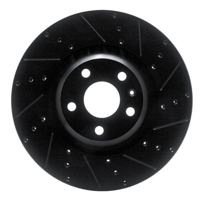 R1 Concepts 12-15 Audi TTS Quattro Front Right Drilled & Slotted Black Brake Rotor