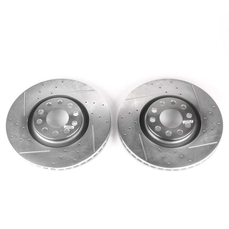 PowerStop 06-09 Audi A4 Front Evolution Drilled & Slotted Rotors - Pair