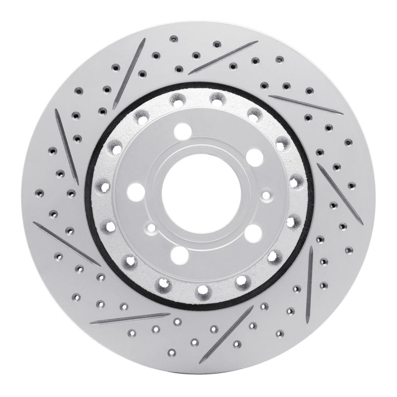 R1 Concepts 04-10 Audi A8 Rear Left Drilled & Slotted Geo-Carbon Rotor