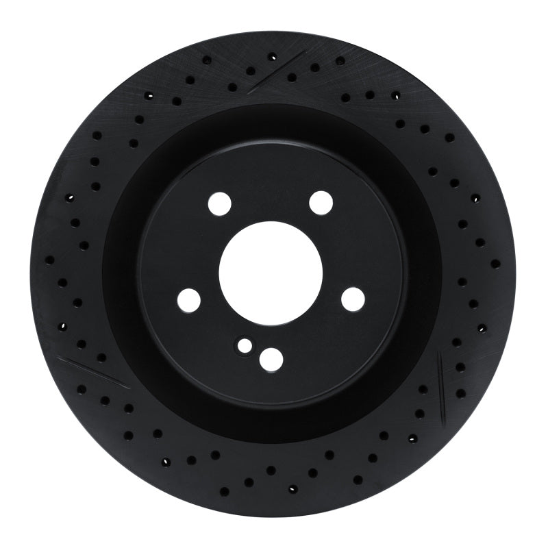 R1 Concepts 08-15 Mercedes-Benz C63 AMG Rear Drilled & Slotted Black Brake Rotor