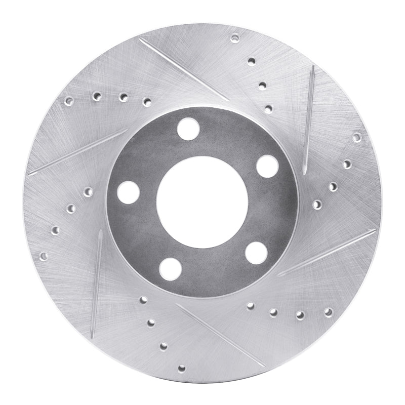 R1 Concepts 98-98 Volkswagen Passat (USA/Canada) Front Right Drilled & Slotted Silver Brake Rotor