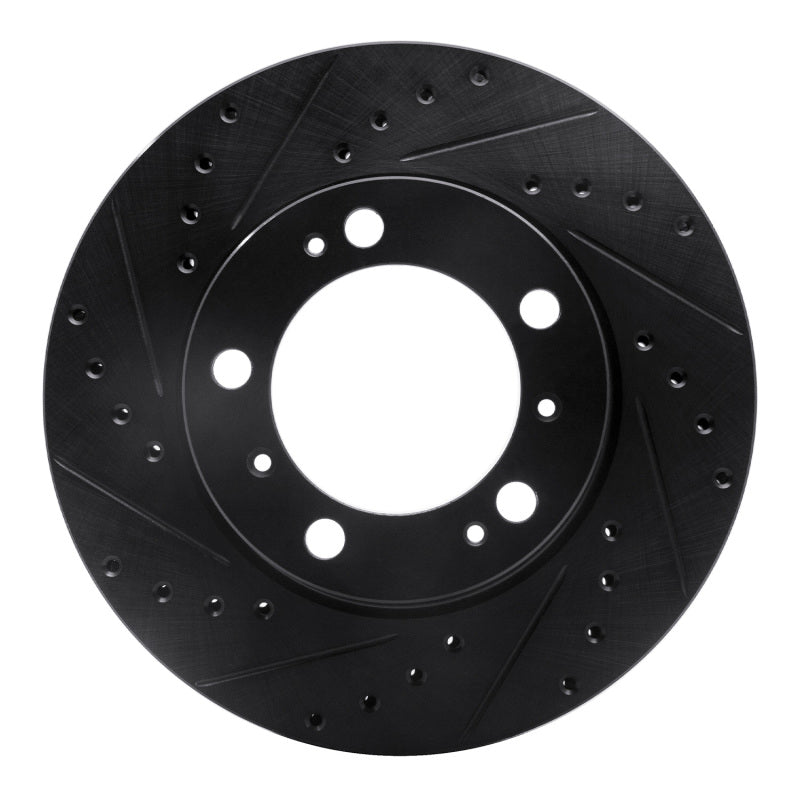 R1 Concepts 97-04 Porsche Boxster Front Left Drilled & Slotted Black Brake Rotor
