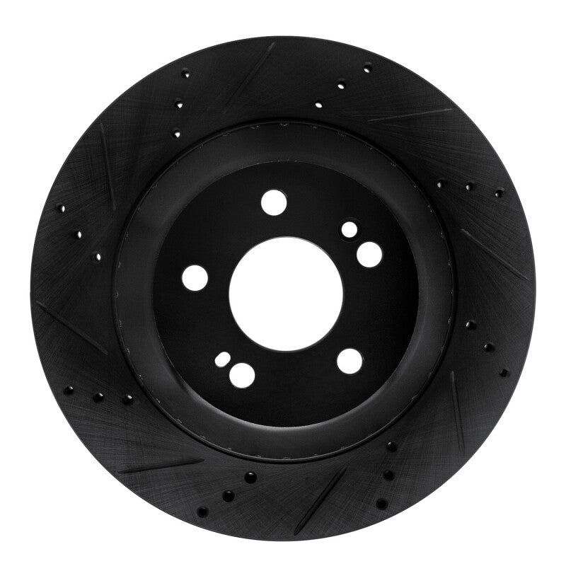 R1 Concepts 15-21 Mercedes-Benz S560 Rear Left Drilled & Slotted Black Brake Rotor