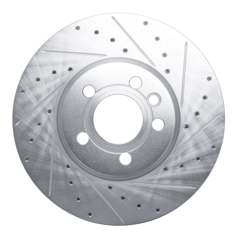 R1 Concepts 01-03 Volkswagen EuroVan Front Right Drilled & Slotted Silver Brake Rotor