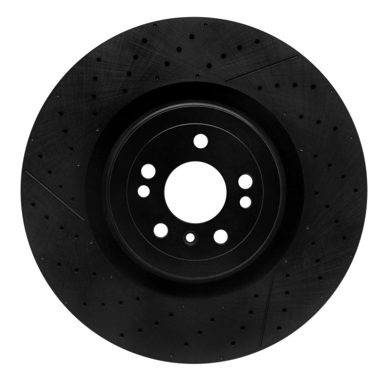 R1 Concepts 12-19 Mercedes-Benz GL63 AMG Front Drilled & Slotted Black Brake Rotor
