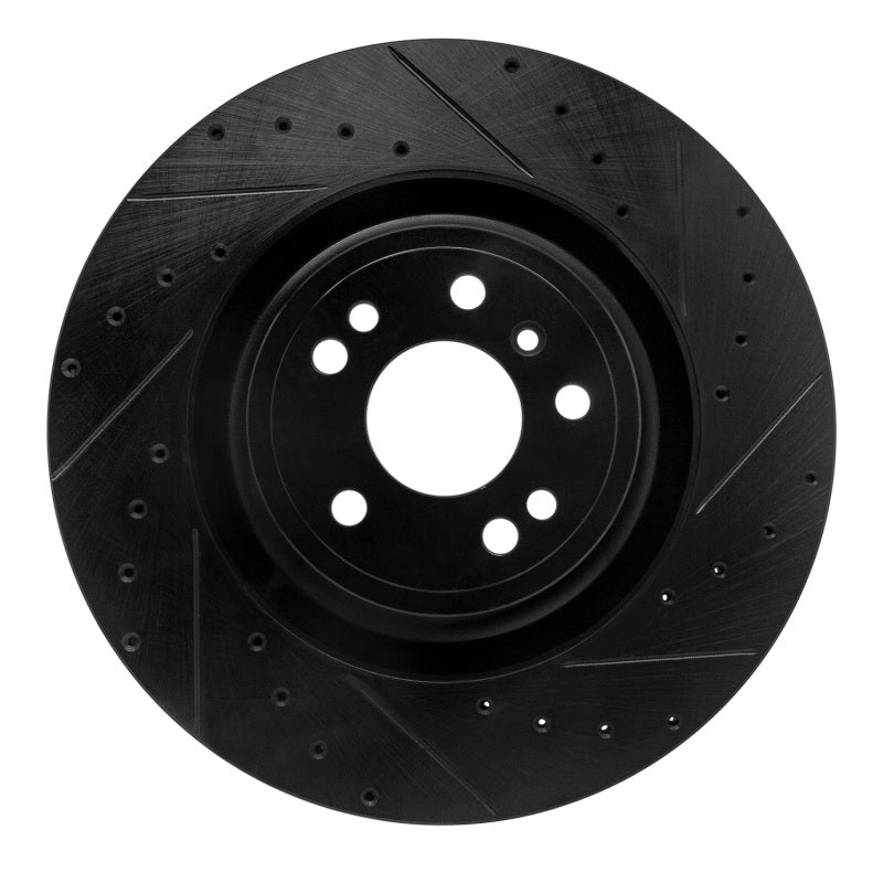 R1 Concepts 13-19 Mercedes-Benz GLS350 Front Right Drilled & Slotted Black Brake Rotor