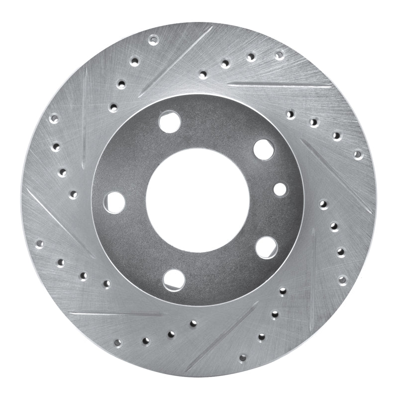 R1 Concepts 76-82 BMW 528I Front Left Drilled & Slotted Silver Brake Rotor