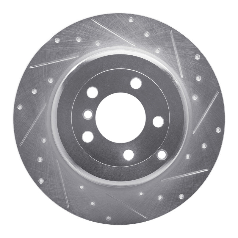 R1 Concepts 03-05 Land Rover Range Rover Rear Right Drilled & Slotted Silver Brake Rotor