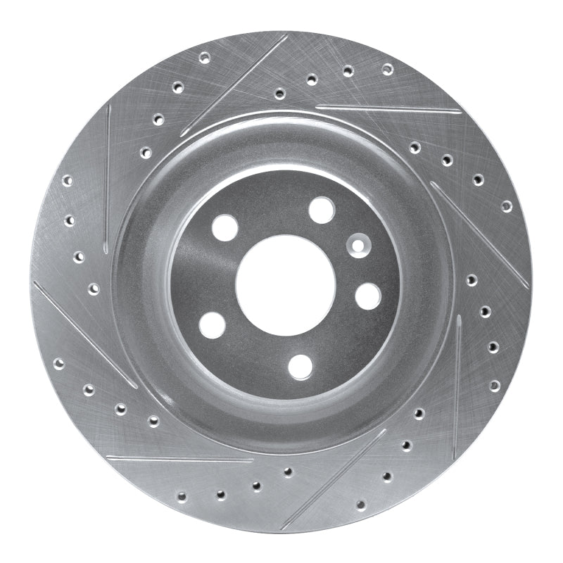 R1 Concepts 16-26 Polestar Polestar 2 Rear Left Drilled & Slotted Silver Brake Rotor