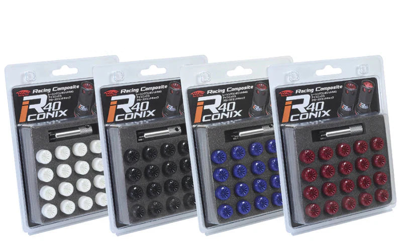 Project Kics 12x1.50 R40 Iconix Plastic Cap Set - Red (20 Pcs)