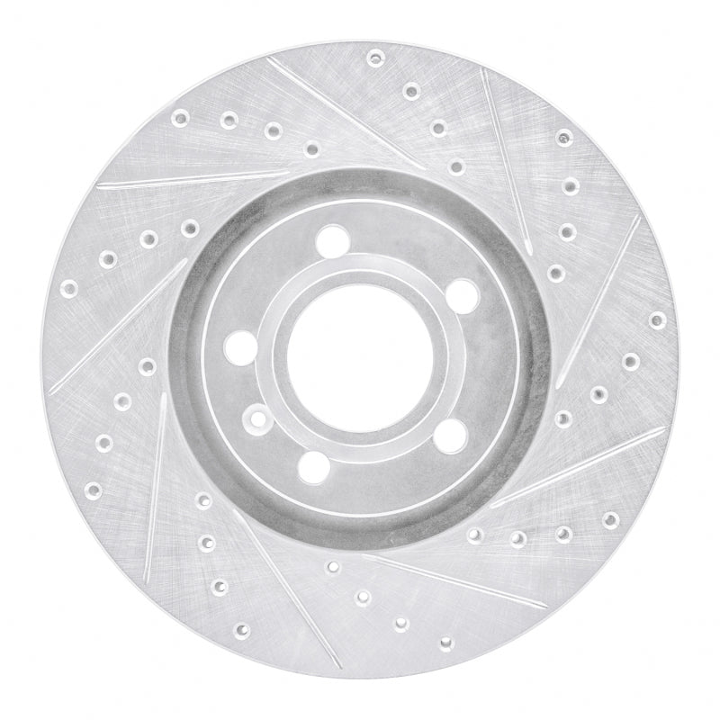 R1 Concepts 97-06 Audi A6 Quattro Front Right Drilled & Slotted Silver Brake Rotor