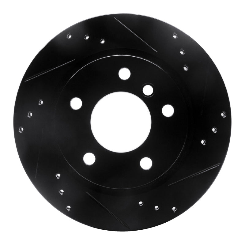R1 Concepts 03-08 BMW Z4 Rear Right Drilled & Slotted Black Brake Rotor