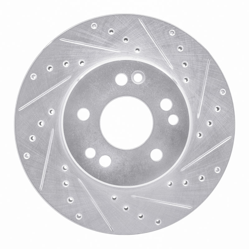 R1 Concepts 90-95 Mercedes-Benz 300CE Front Right Drilled & Slotted Silver Brake Rotor