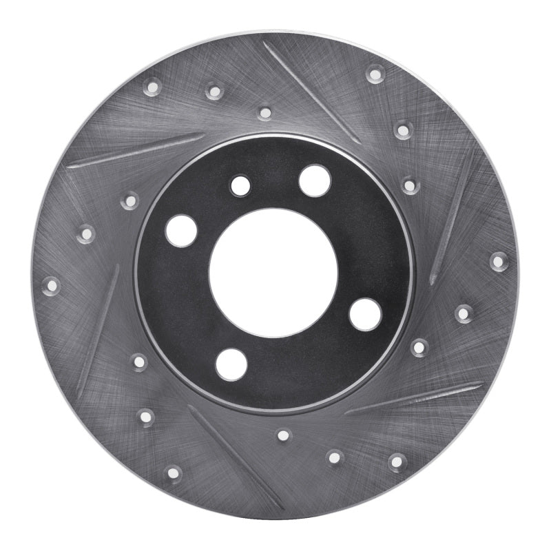 R1 Concepts 77-83 BMW 320I (USA/Canada) Front Right Drilled & Slotted Silver Brake Rotor