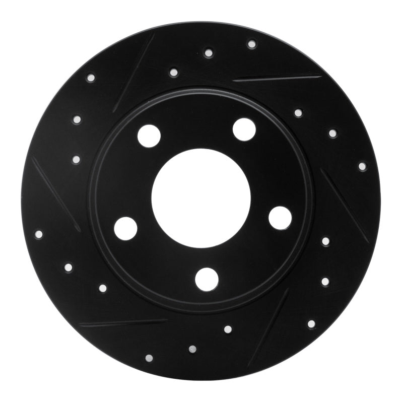 R1 Concepts 99-05 Audi Allroad Rear Left Drilled & Slotted Black Brake Rotor