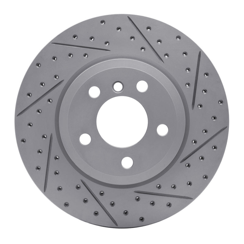 R1 Concepts 04-10 BMW X3 Front Right Drilled & Slotted Geo-Carbon Rotor