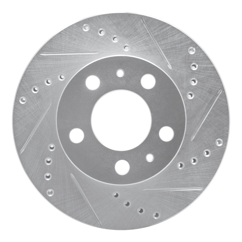 R1 Concepts 76-93 Volvo 242 Front Right Drilled & Slotted Silver Brake Rotor