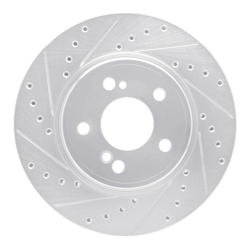 R1 Concepts 93-02 Mercedes-Benz SL500 Rear Left Drilled & Slotted Silver Brake Rotor
