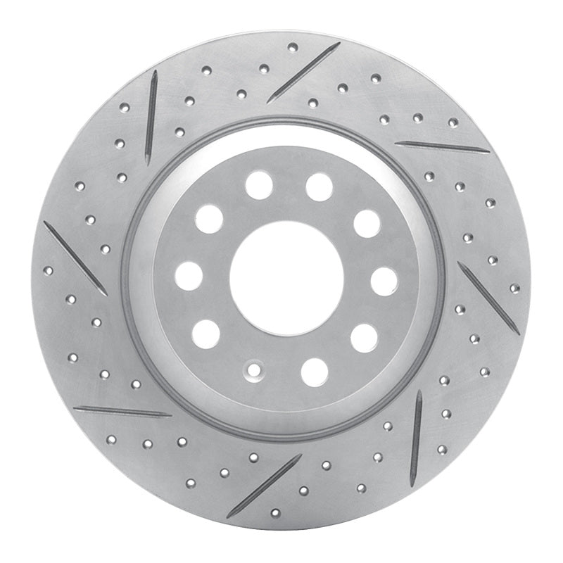 R1 Concepts 16-25 Audi Tt Quattro Rear Left Drilled & Slotted Geo-Carbon Rotor