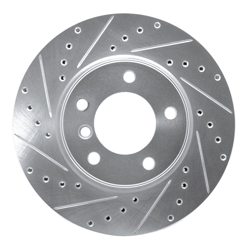 R1 Concepts 04-10 BMW 525I (USA/Canada) Front Left Drilled & Slotted Silver Brake Rotor
