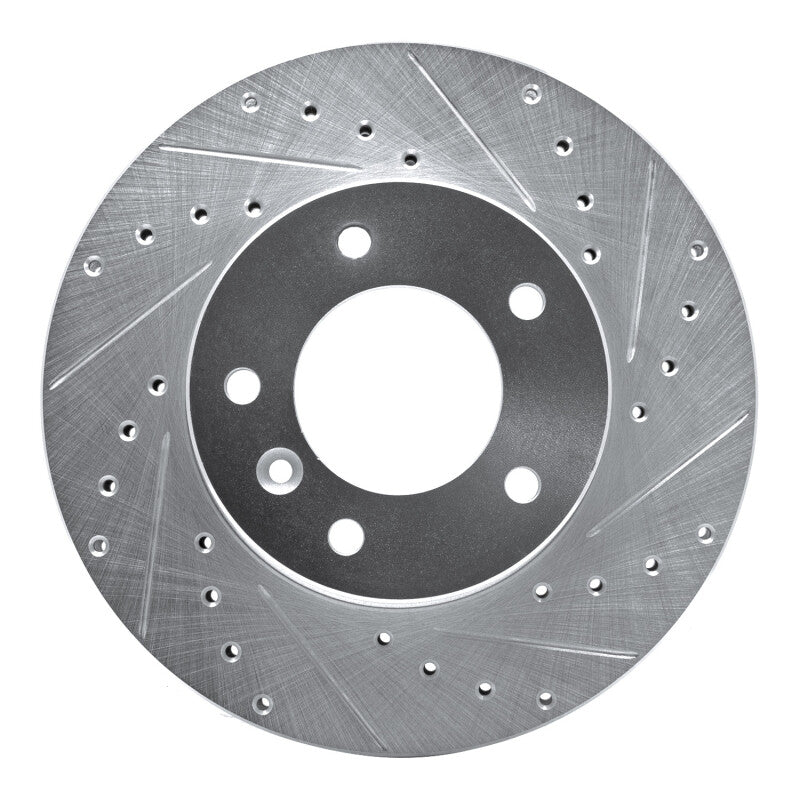 R1 Concepts 86-89 Jaguar VanDEN PLAS Front Right Drilled & Slotted Silver Brake Rotor
