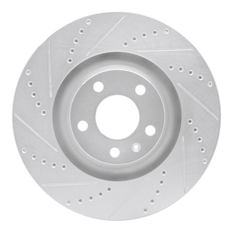 R1 Concepts 05-11 Audi A6 Quattro Front Left Drilled & Slotted Silver Brake Rotor